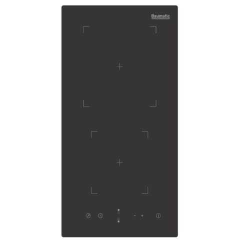 Baumatic BHI305.2 BK 30厘米 嵌入式雙頭電磁爐 (黑色) (9段火力控制 + 餘熱指示燈 + 隨機附有13A三腳插頭)