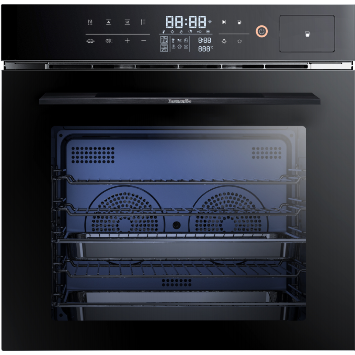Baumatic BCS674BL 60厘米 70公升 黑魂系列 嵌入式組合蒸焗爐 (旋轉燒烤叉設計, 上下發熱, 獨家雙風扇設計)