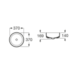 Roca 327523 Inspira 座枱洗臉盆 (圓形檯上面盆) (白色)