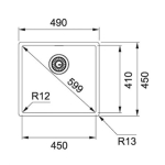 Franke BXX210-45 Box 不銹鋼 檯面/檯底 單昇盆 (銀色)