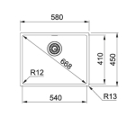 Franke BXX210-54 Box 不銹鋼 檯面/檯底 單昇盆 (銀色)