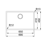Franke BXX210-65 Box 不銹鋼 檯面/檯底 單昇盆 (銀色)