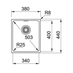 Franke KBG110-34 Kubus 花崗岩 檯底 單昇盆 (灰色)