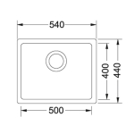 Franke KBG110-50 Kubus 花崗岩 檯底 單昇盆 (黑色)