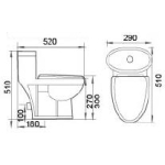 Richford R749 小童直沖式連體座廁  (不包含風琴喉)