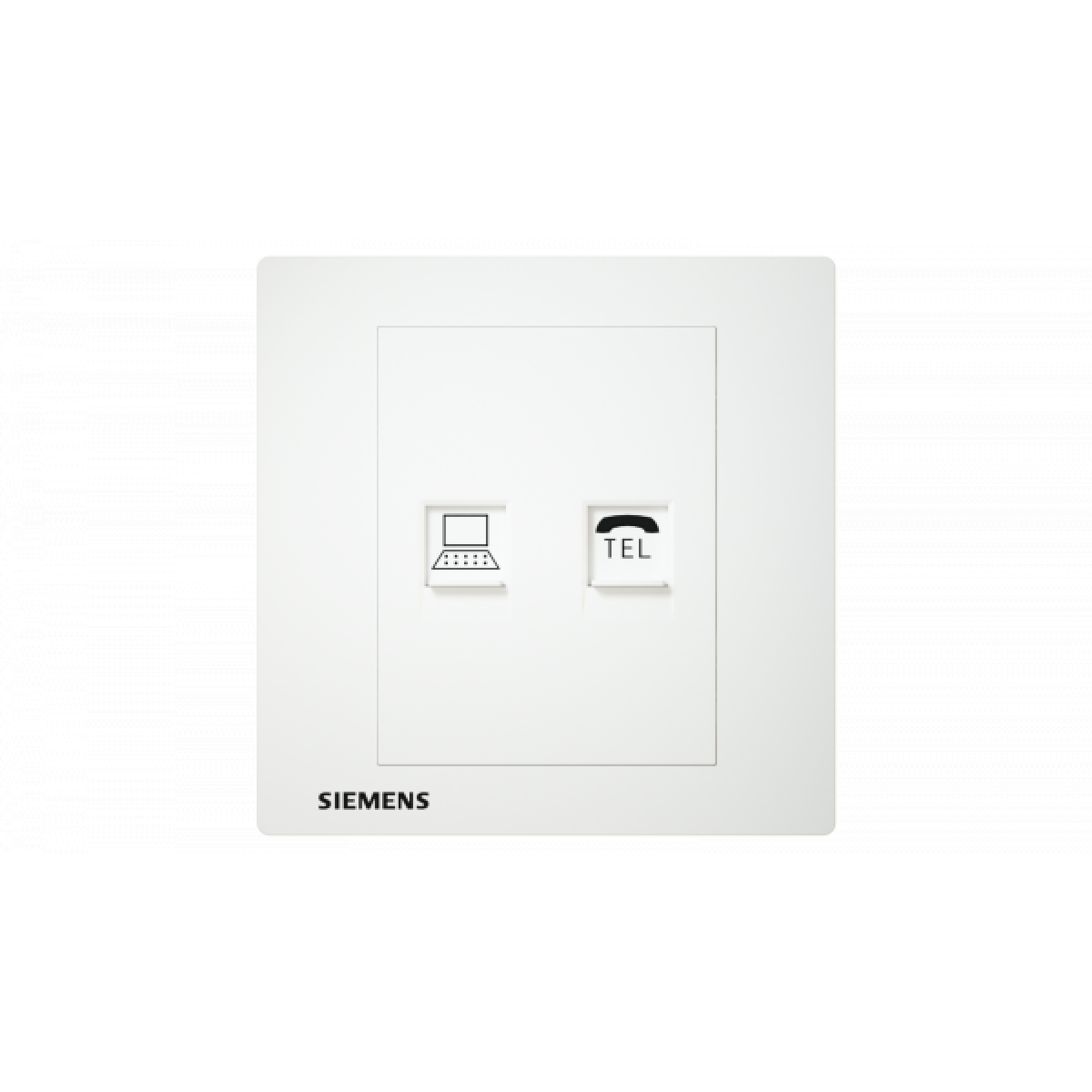 Siemens 西門子 5UH13633PC01 電話插座 RJ11 + 電腦插座 RJ45(白)