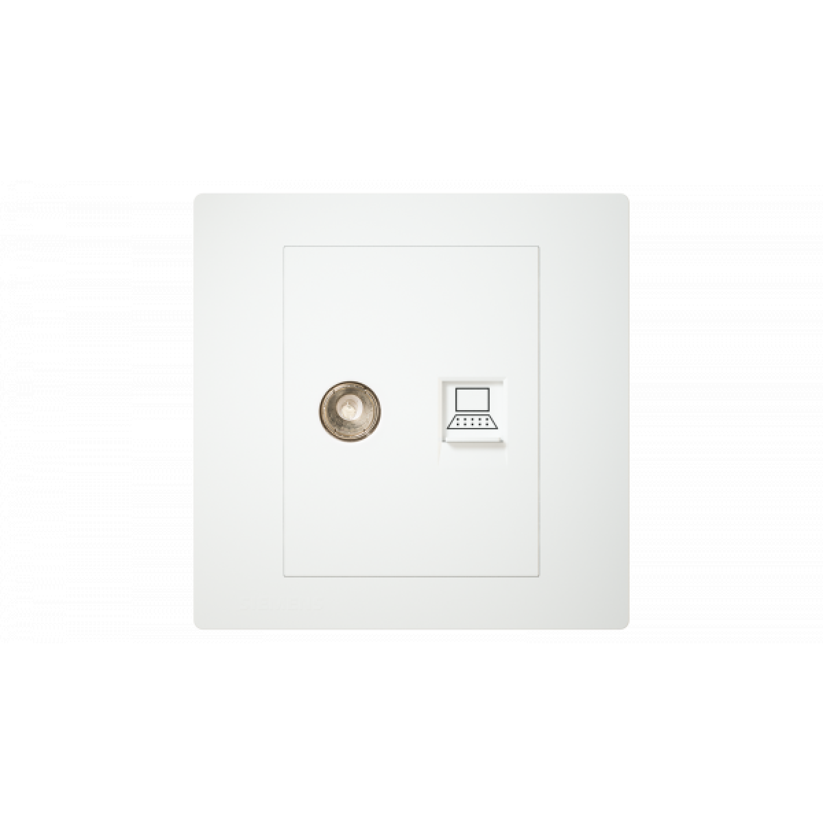 Siemens 西門子 5UH13353PC01 電視插座 5-850MHZ + 電腦插座RJ45(白)