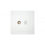 Siemens 西門子 5UH13353PC01 電視插座 5-850MHZ + 電腦插座RJ45(白)