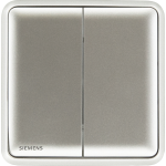 Siemens 西門子 5TA01213PC02 10AX 雙位單控開關掣 (銀色)