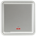 Siemens 西門子 5TA01613PC02 20A 單位雙極開關掣 帶霓虹燈指示器(銀)