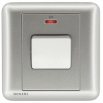 Siemens 西門子 5TA01623PC02 32A 單位雙極開關掣 帶霓虹燈指示器(銀)