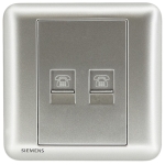 Siemens 西門子 5UH01643PC02 雙位電話插座 RJ11(銀)