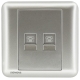 Siemens 西門子 5UH01643PC02 雙位電話插座 RJ11(銀)