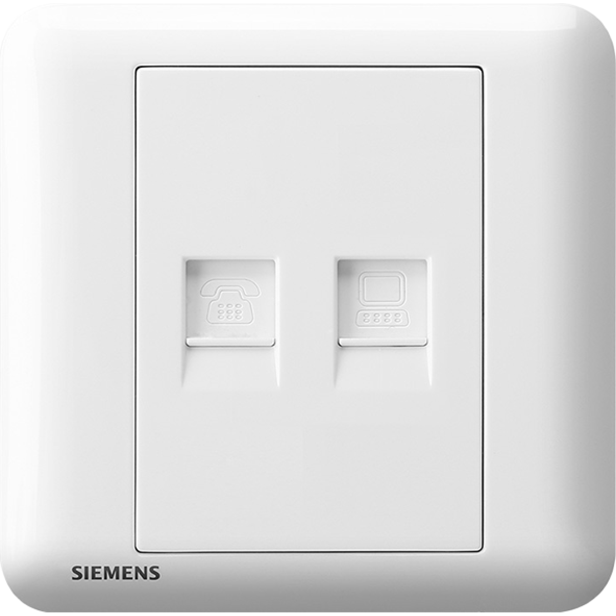 Siemens 西門子 5UH01633PC01 電話插座 RJ11 + 電腦插座 RJ45(白) Siemens 西門子 5UH01633PC01 電話插座 RJ11 + 電腦插座 RJ45(白)