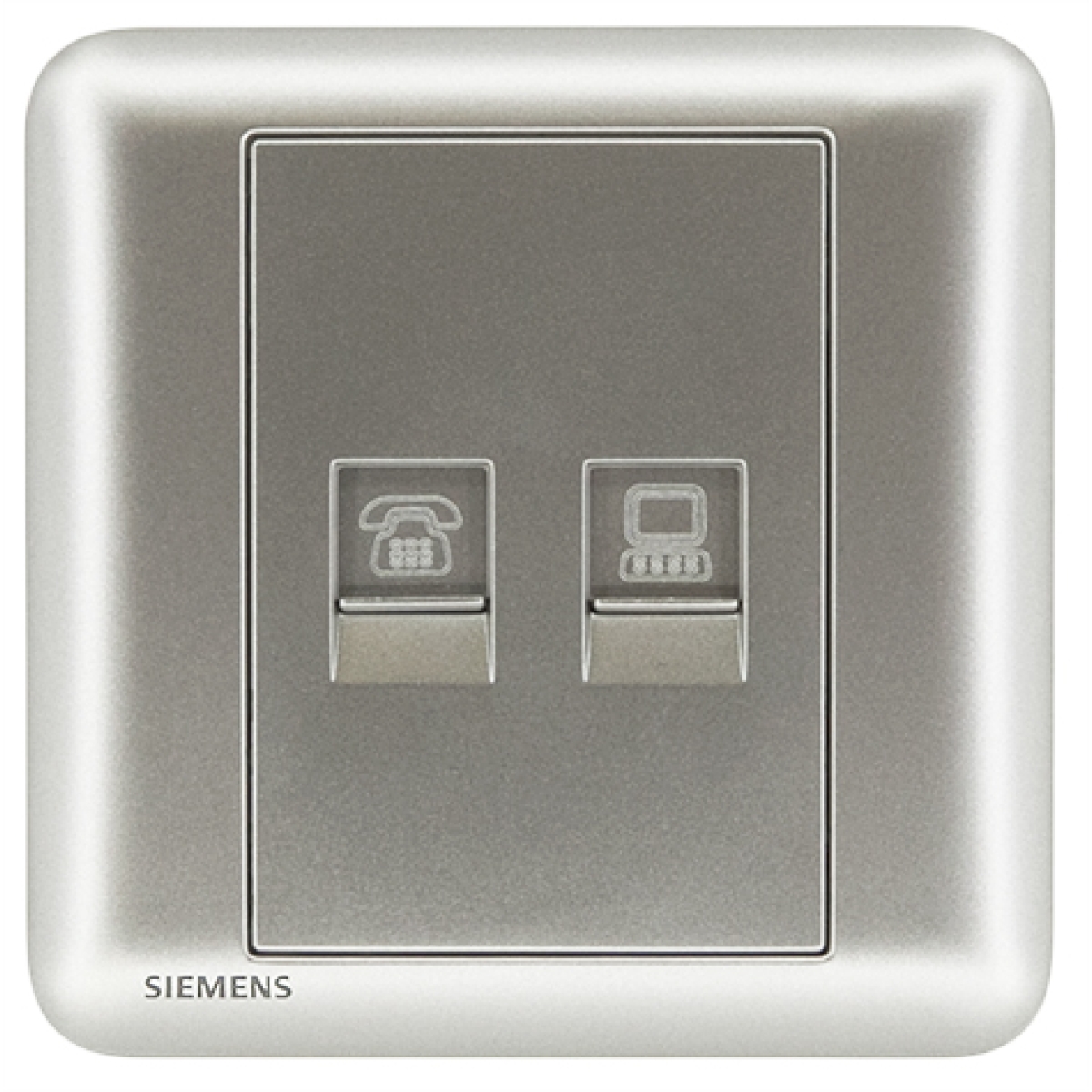 Siemens 西門子 5UH01633PC02 電話插座 RJ11 + 電腦插座 RJ45(銀) Siemens 西門子 5UH01633PC02 電話插座 RJ11 + 電腦插座 RJ45(銀)