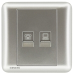 Siemens 西門子 5UH01633PC02 電話插座 RJ11 + 電腦插座 RJ45(銀)