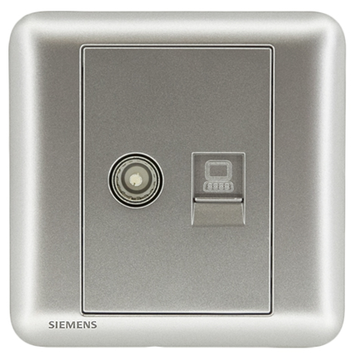 Siemens 西門子 5UH01353PC02 電視+RJ45 CAT 5e類電腦插座 (銀色)