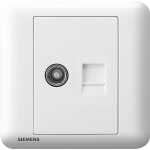 Siemens 西門子 5UH01333PC01 電視插座 5-850MHZ + 電話插座 RJ11(白)