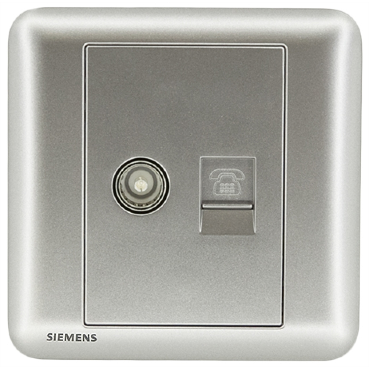 Siemens 西門子 5UH01333PC02 電視插座 5-850MHZ + 電話插座 RJ11(銀)