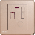 Siemens 西門子 5UB81523PC04 13A 雙極開關保險菲士接線蘇 (帶霓虹燈指示器) (玫瑰金色)