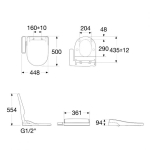 Roca 804025005+3410N0+3420N8 The Gap Round rimless 自由咀分體座廁配電子廁板(尊尚型)套裝 (不包含風琴喉)