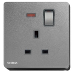 Siemens 西門子 5UB81133PC05 13A 單位開關插座 (帶霓虹燈指示器) (銀灰色)