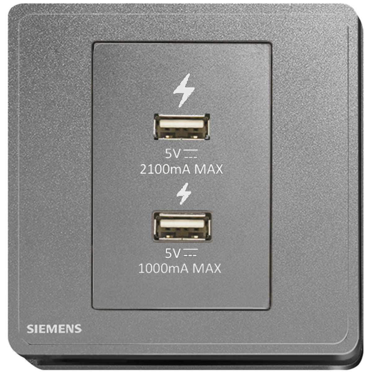 Siemens 西門子 5UH81871PC05 雙USB 智能充電插座 (銀灰色)