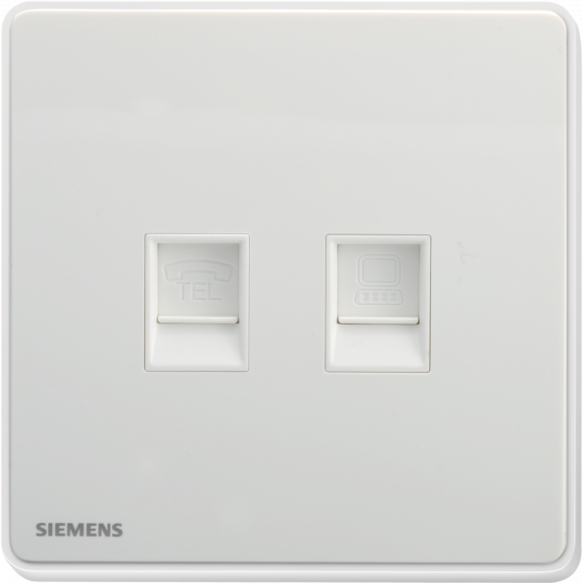 Siemens 西門子 5UH81753PC01 RJ11電話插座 + RJ45 CAT6類 電腦插座 (白色)