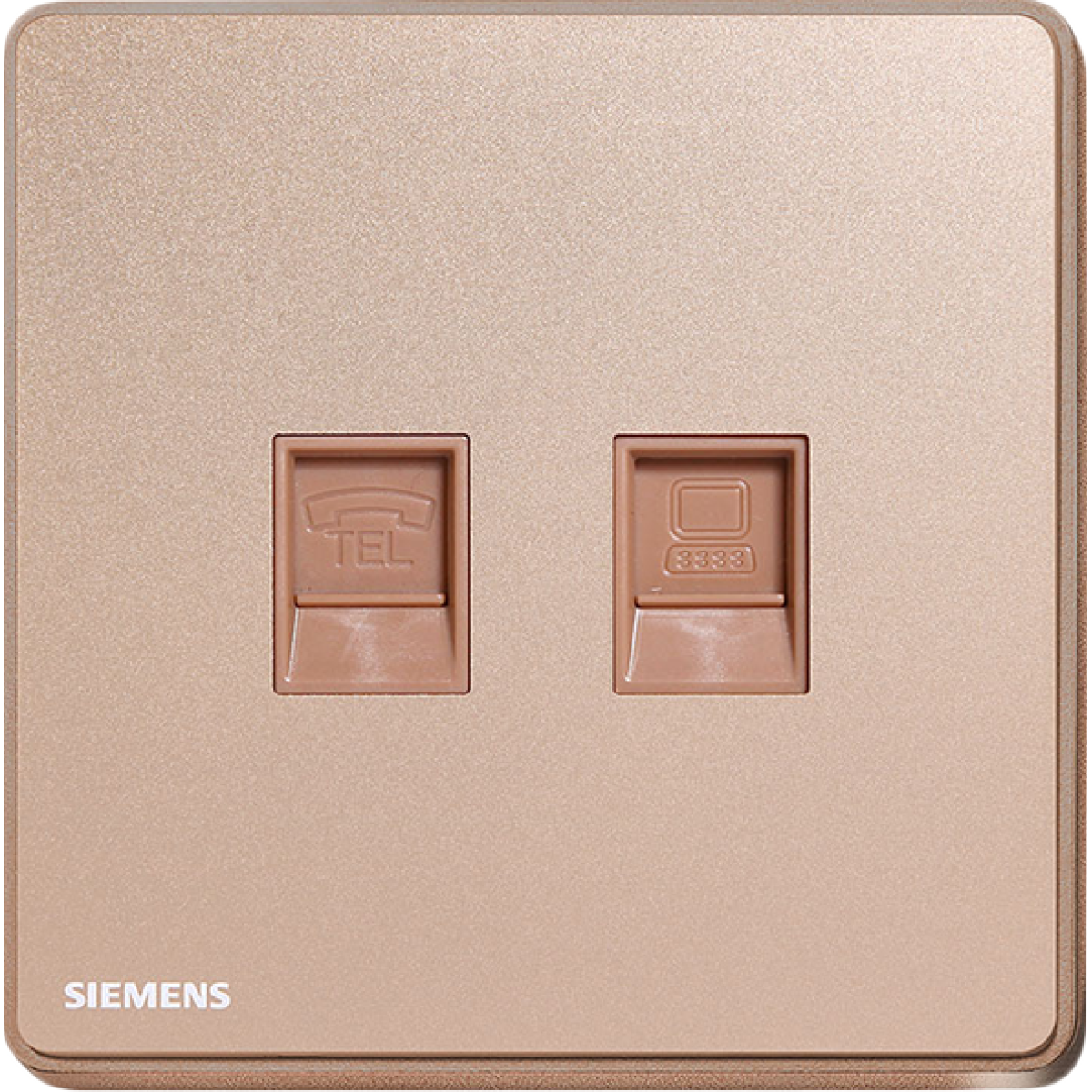 Siemens 西門子 5UH81753PC04 RJ11電話插座 + RJ45 CAT6類 電腦插座 (玫瑰金色)