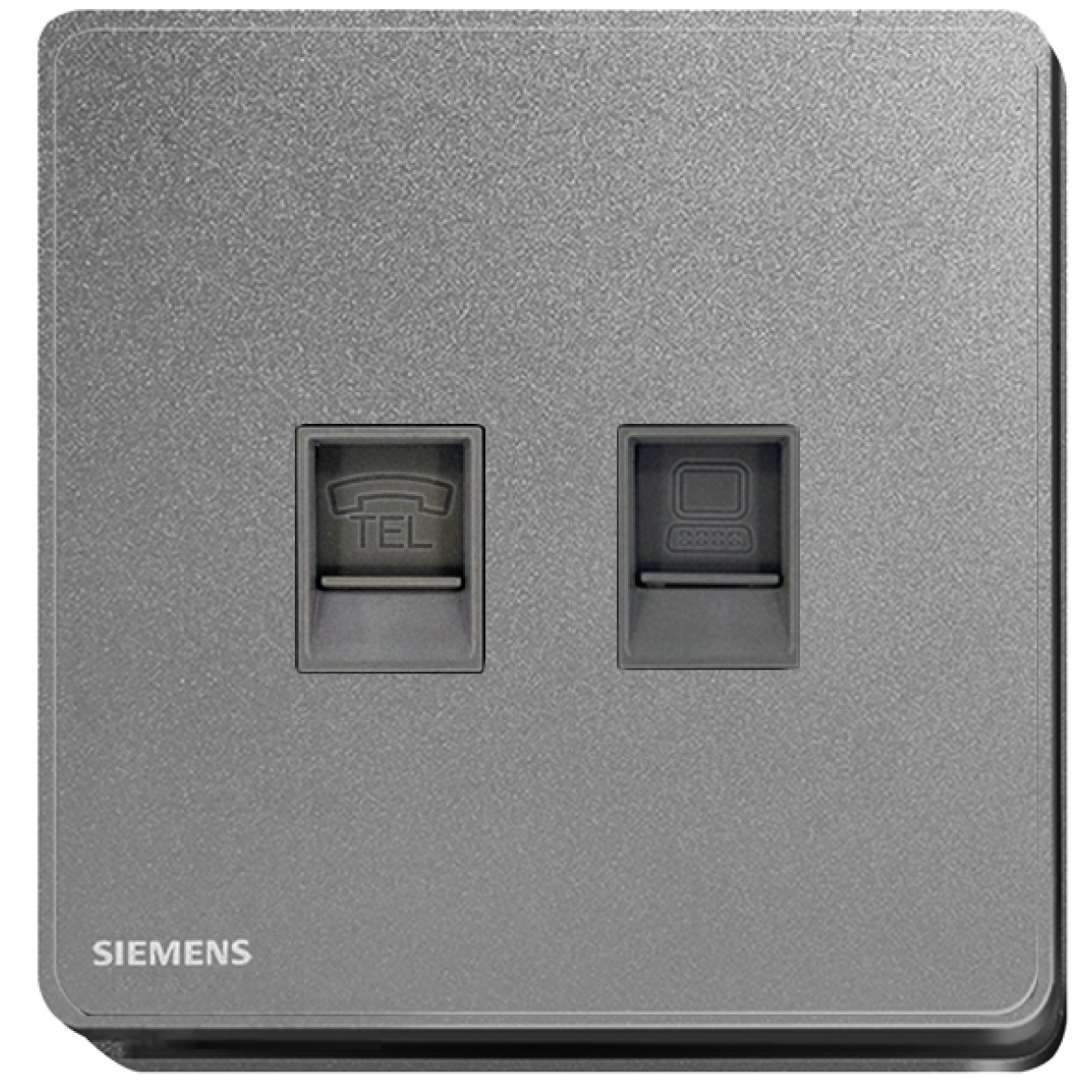 Siemens 西門子 5UH81753PC05 RJ11電話插座 + RJ45 CAT6類 電腦插座 (銀炭色)