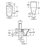 Roca 3410N0+3420N8+801D12 自由咀分體座廁配SUPRALIT®油壓板套裝 (不包含風琴喉)
