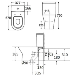 Roca 34124N+342616+804025005 Atis 自由咀分體座廁配電子廁板(尊尚型)套裝 (不包含風琴喉)
