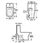 Roca 3496170CN+80NA12 Atis 自由咀連體座廁配歐樂油壓板套裝 (不包含風琴喉)