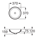 Roca A32752R000 Inspira ROUND 半嵌入式面盆