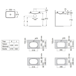 Roca A327534000 Inspira SQUARE 半嵌入式面盆