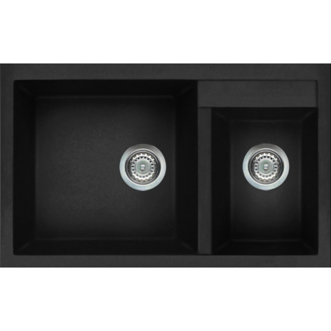 Elleci QUADRA440 花崗岩廚房台上石盆 (黑色)