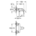 Grohe 23631000 Baucurve 淋浴龍頭