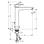 Hansgrohe 71716340 Talis E 240 高身面盆龍頭 (霧黑鉻)