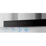 Baumatic BET954BGLX 90厘米 1000m³/h 手掃開關 煙囪式抽油煙機 (4段風速控制 + 可內循環抽風模式 + 整流板設計)