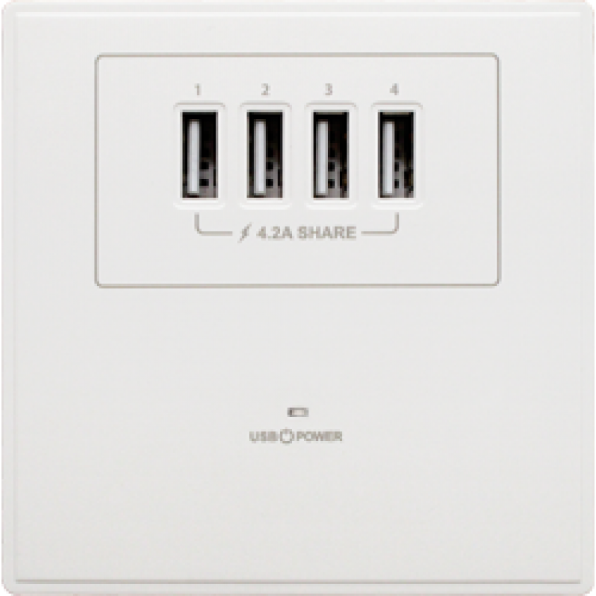 M2K AP004MF-W 4.2A 單位 單蘇 4 USB 插座 (白色)