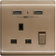 M2K AP-105APC3-C 3.1A 單位 單蘇 2 USB 電掣插座 (色彩系列 ) (銅啡色)