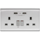 M2K AP-202APC4-S 4.2A 雙位 孖蘇 2 USB 電掣插座 (色彩系列) (銀色)
