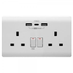 M2K TC202AP4-W TYPE C/USB 電掣插座  (孖蘇) 4.2A (光亮白)