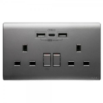 M2K TC202APC4-G TYPE C/USB 電掣插座  (孖蘇) 4.2A (色彩系列) (碳灰)