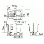 Inax IN-ABN-1000-W91 Grasty N 220升 纖維浴缸 (1000x700x590mm)