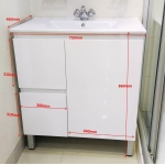 Walrus WR-642825 面盆櫃 + 面盆 (WR-260002) (750x460x860mm)