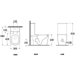 Walrus WR-120129 相連式自由咀座廁 連緩降廁板 (不包含風琴喉)