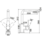 Walrus WR-500806-CP GIANT 側開廚盆龍頭