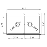 Pyramis 百利美 070037111 Alazia 花崗岩廚房昇盤 (79x50) 2B (朱古力色)