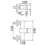 Walrus WR-511408-CP RENO 明牆單控花灑